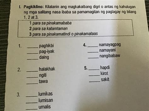 NASINDAK: Tagalog.
